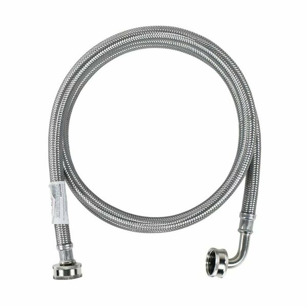 Thrifco Plumbing Stainless Steel Washing Machine Hose With Elbow, 48 Inch Long 9441120